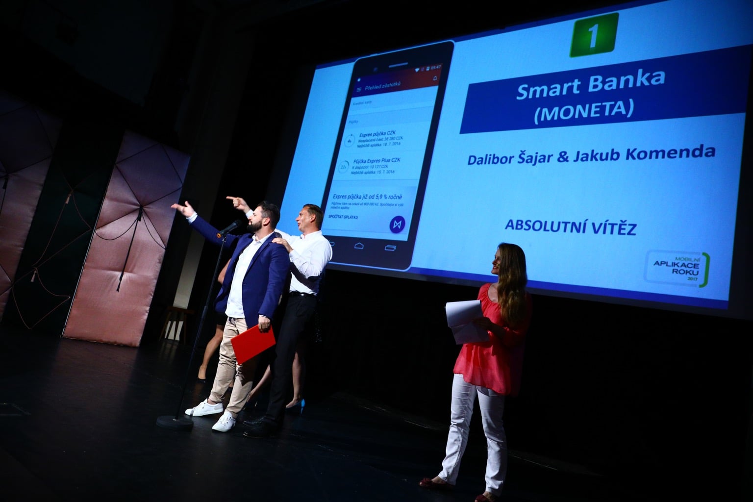 Mobilní aplikace roku 2017 - V pražském Royalu vyhrála Moneta