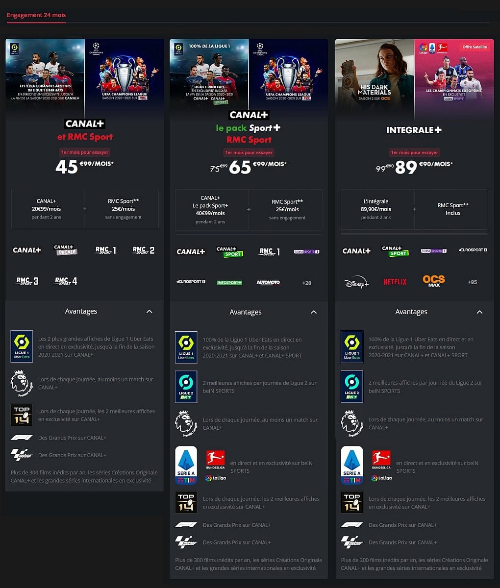 Nabídka Canal+ Francie