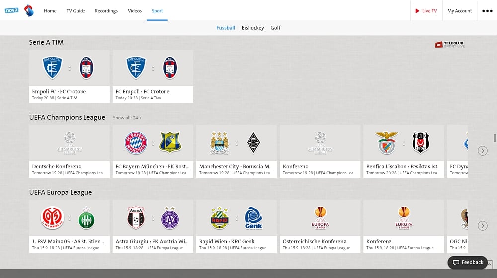 Swisscom TV Air - sport