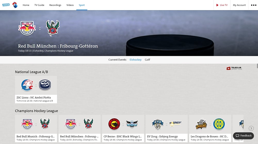 Swisscom TV Air - sport