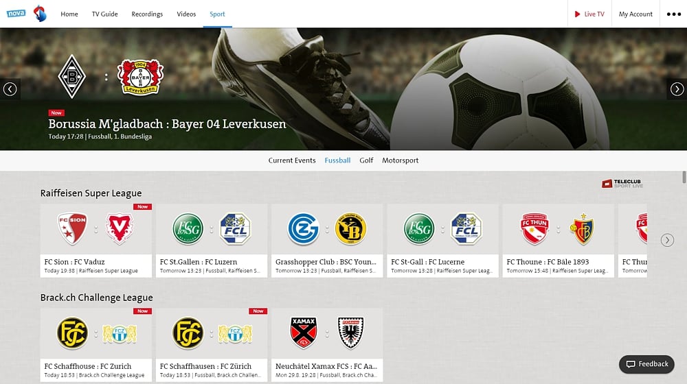 Swisscom TV Air - sport