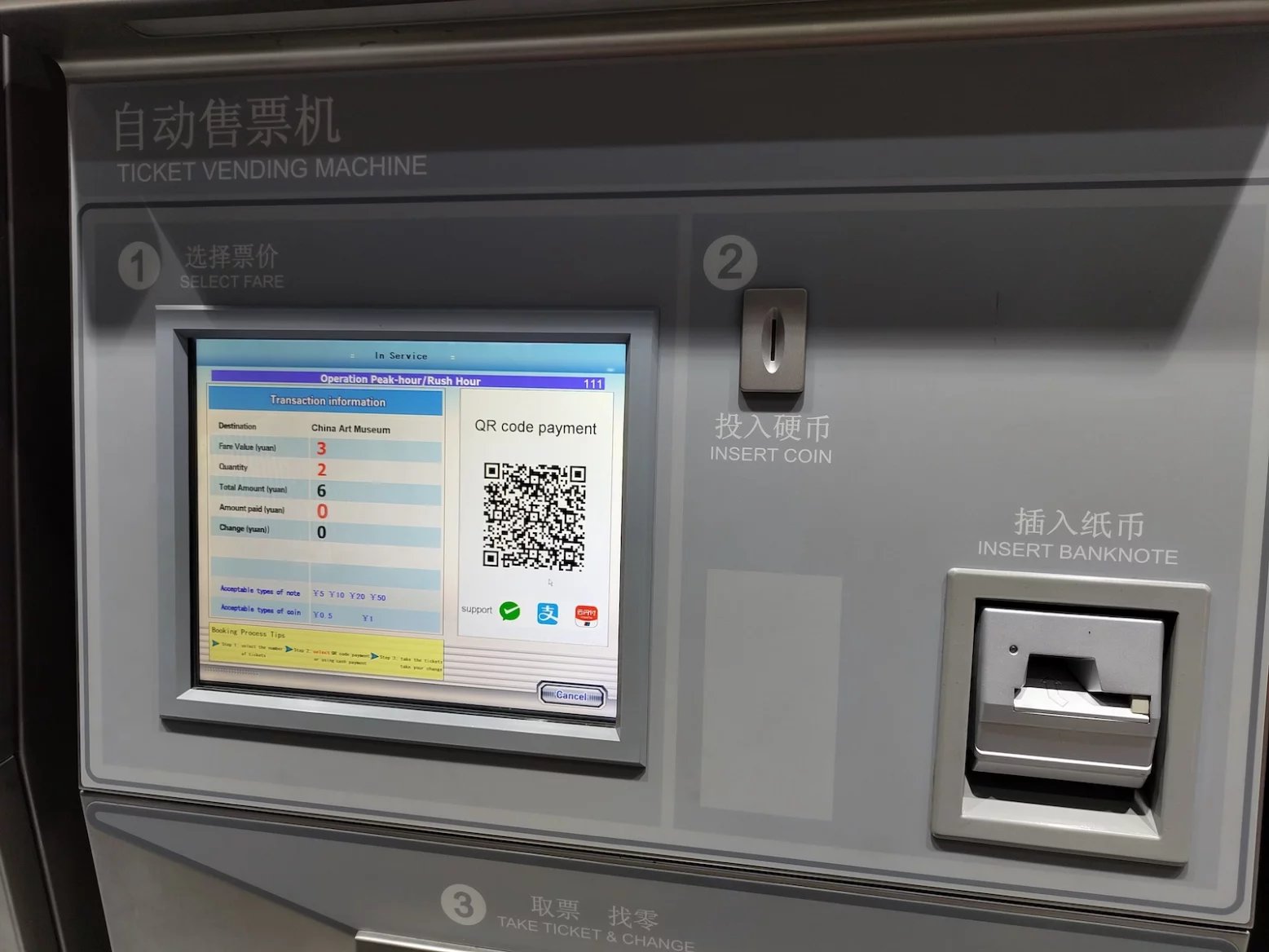 Mobilní QR platby Alipay v Číně