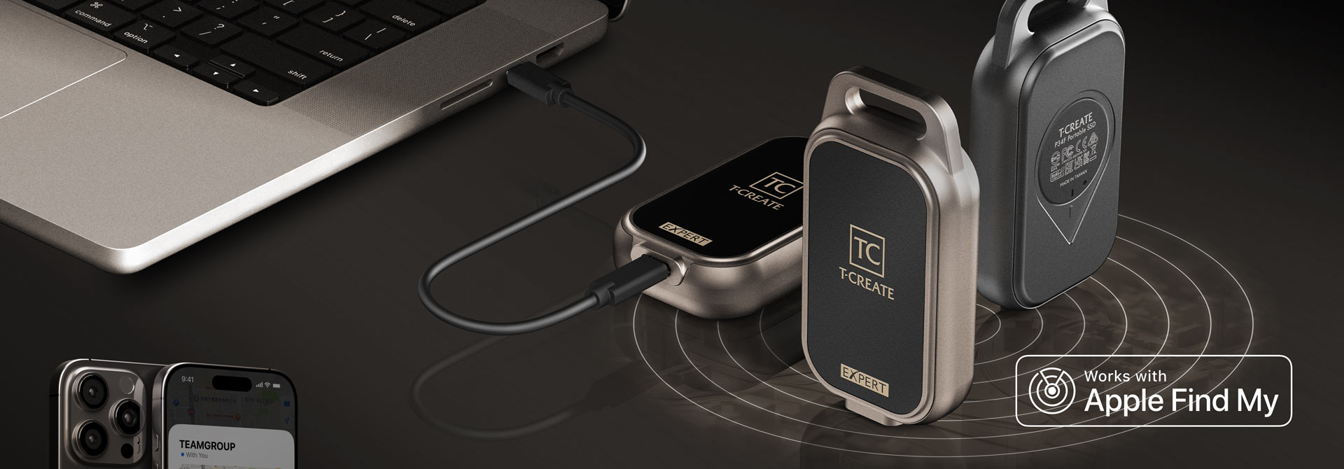 T-Create Expert P34F Find My External SSD