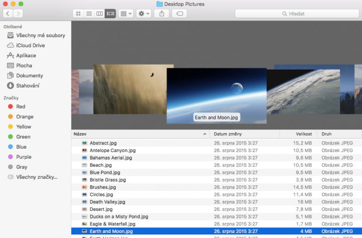 Složka s tapetami v macOS