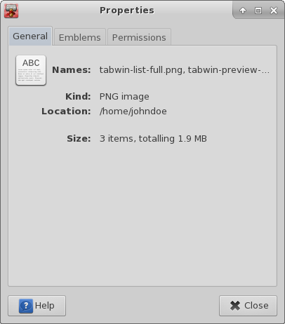 Je možné vybrat více souborů a podívat se na jejich vlastnosti najednou.