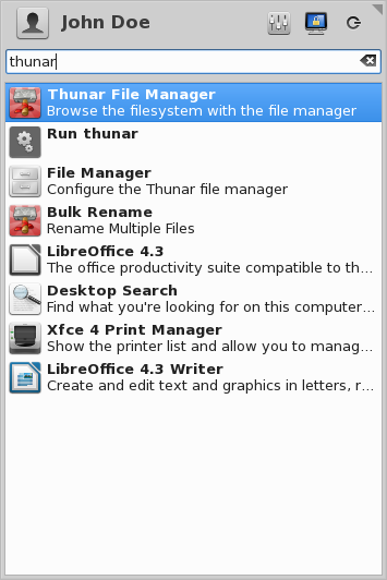 Rychlé vyhledání aplikace.