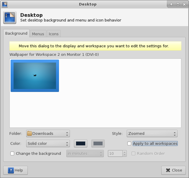 Vylepšena byla podpora více monitorů, tady například možnost změny pozadí pro každý monitor zvlášť.