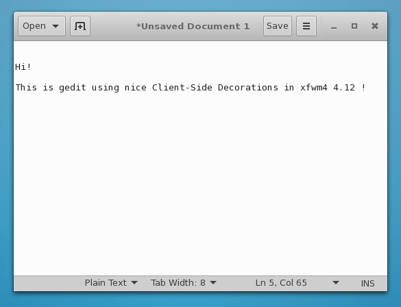 Podpora pro Client-Side Decorations (CSDs) byla vylepšena. Okna GTK3 aplikací se tak zobrazují správně s dekoracemi v záhlaví.