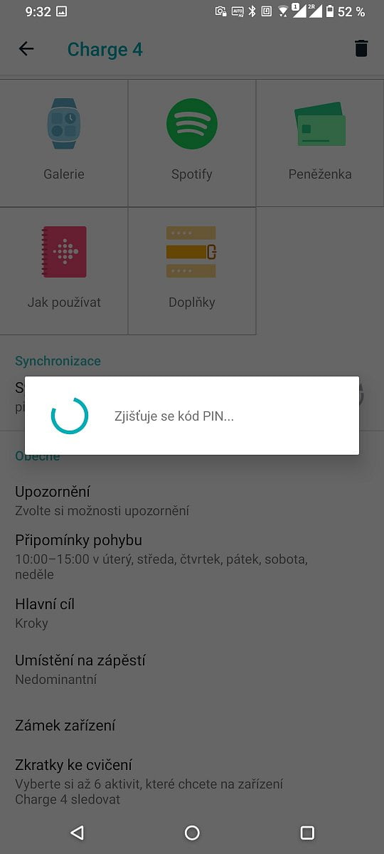 Nastavení náramku Fitbit Charge 4 Special Edition pro Fitbit Pay. (4. 12. 2021)