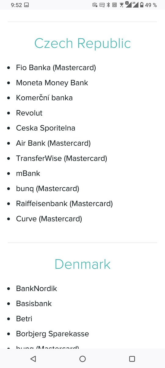 Fitbit Pay. Podporované banky a karty v Česku. (4. 12. 2021)