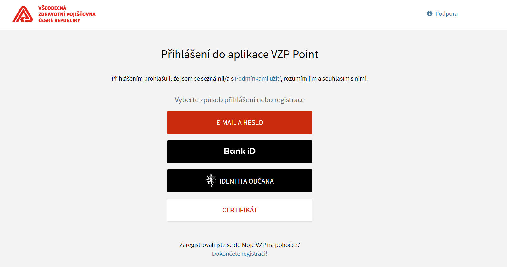 VZP - přihlášení do VZP Pointu