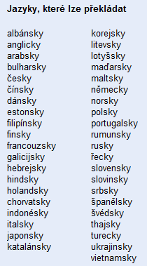 <p>Celkem 41&#160;jazyků včetně češtiny a slovenštiny</p>