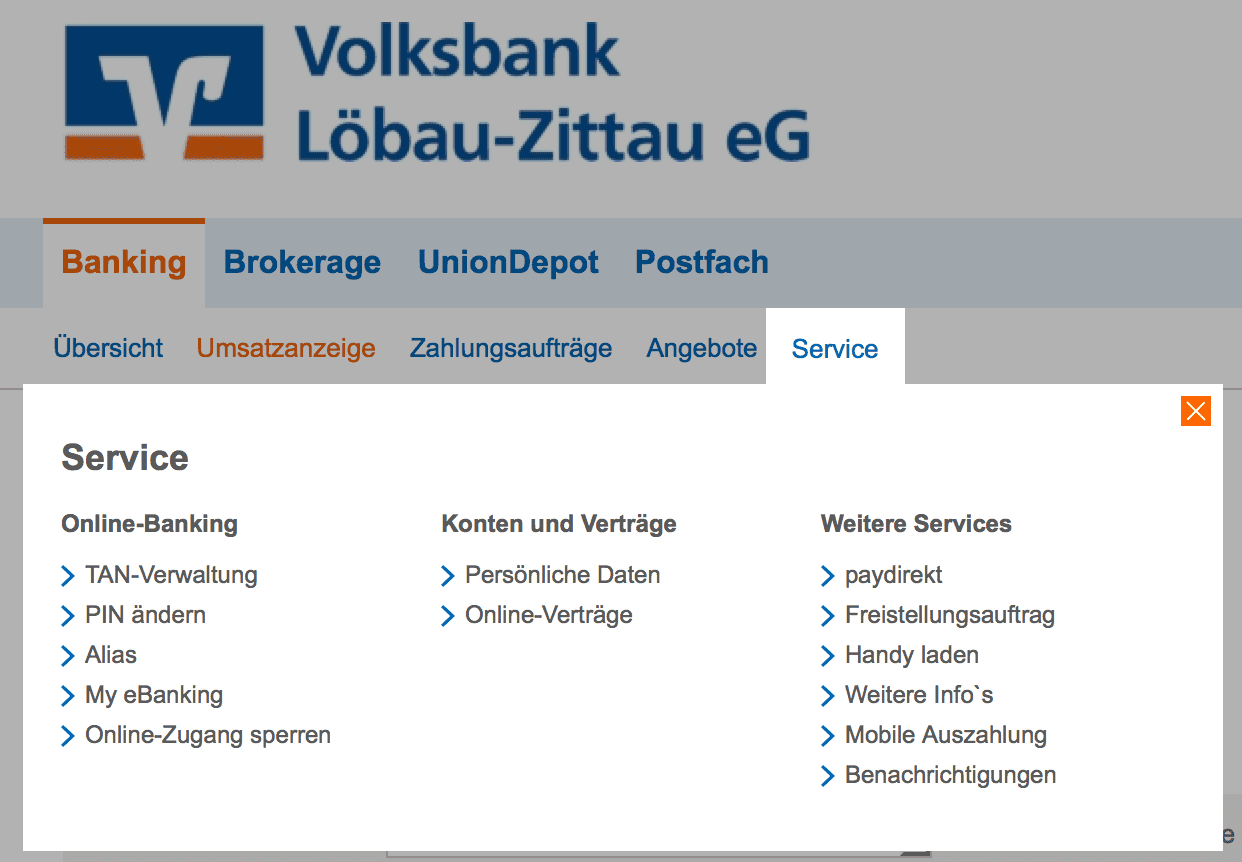 Internetové bankovnictví Volksbank Löbau-Zittau