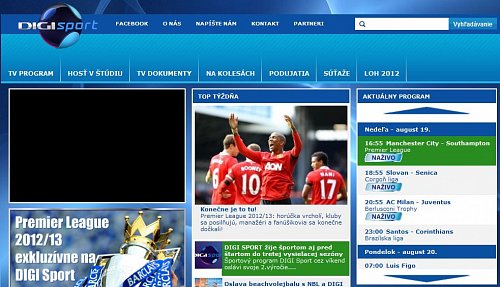 Digi Sport používá nové logo a grafiku také na svém webu.