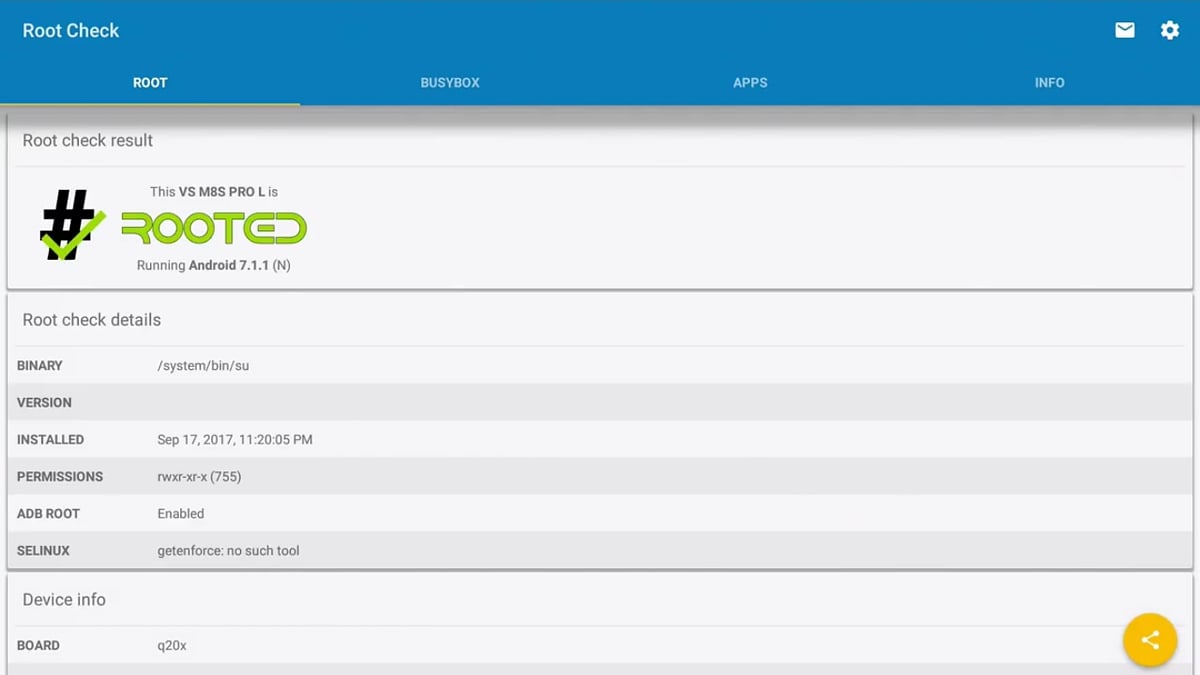 Mecool M8S Pro L - Benchmarky, Root Check, DRM Info