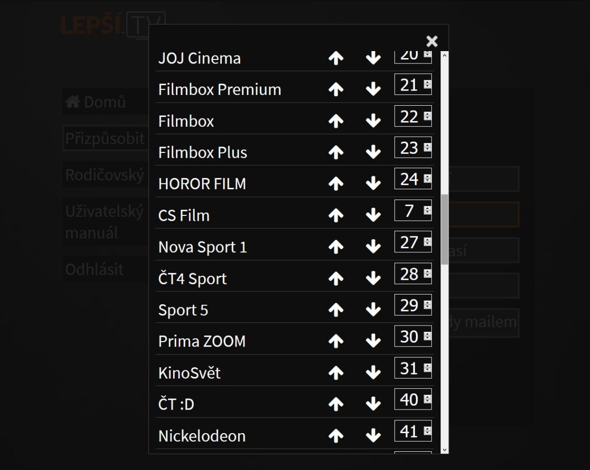 ...nikam nedostanete. CS Film je tak umístěn na stále stejném místě pod Horor filmem. Nic nesvedou ani malinkaté šipčičky vedle čísla.