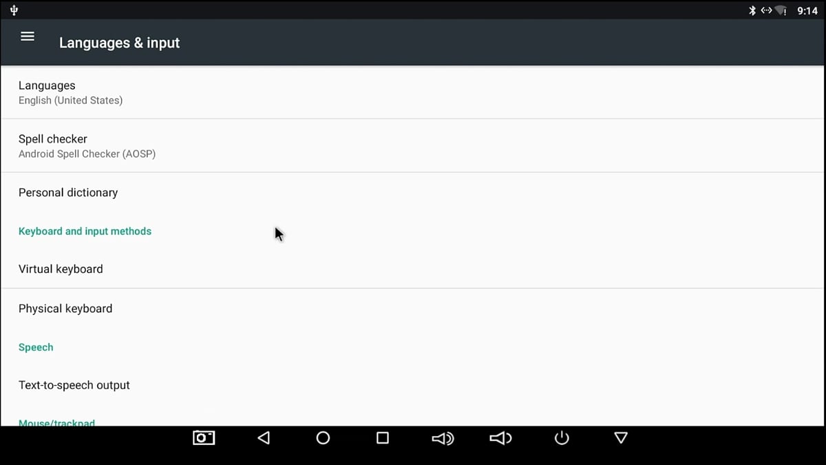 Menu nastavení a DRM info