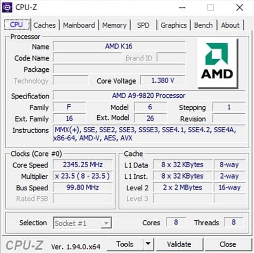 2020-10-Report-CPU-Z-pro-procesor-AMD-A9-9820-pořízený-na-Chuwi-