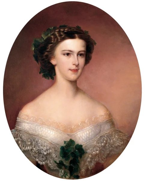 Mladá Alžběta krátce poté, co se stala rakouskou císařovnou, autorkou je Amanda Bergstedt (1855)