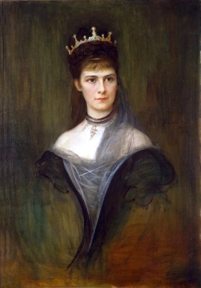 Alžběta ve smutečních šatech od Philipa de László (1889)