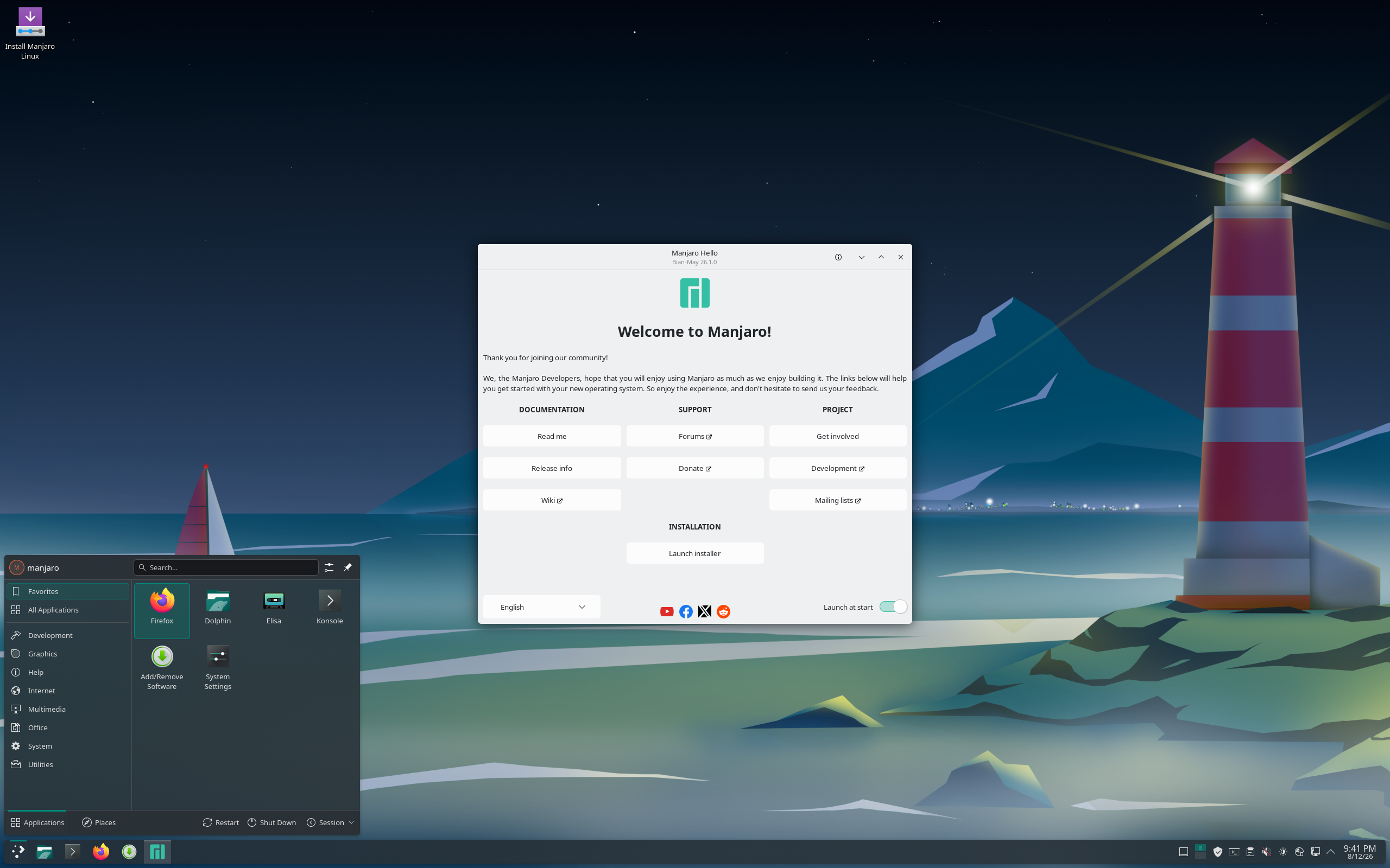 Manjaro Linux 26.1.0
