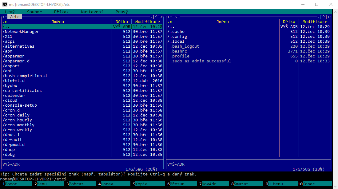 Je libo Midnight Commander?