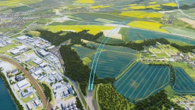 Vizualizace Krušnohorského tunelu – nejdelší železniční stavba spojující Česko a Německo.