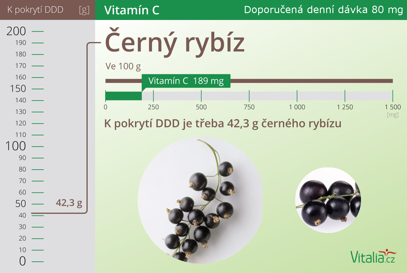 V černém rybízu je 189 mg vitamínu C na 100 g