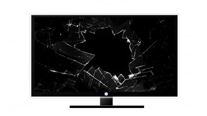 Monitor s prasklým displejem