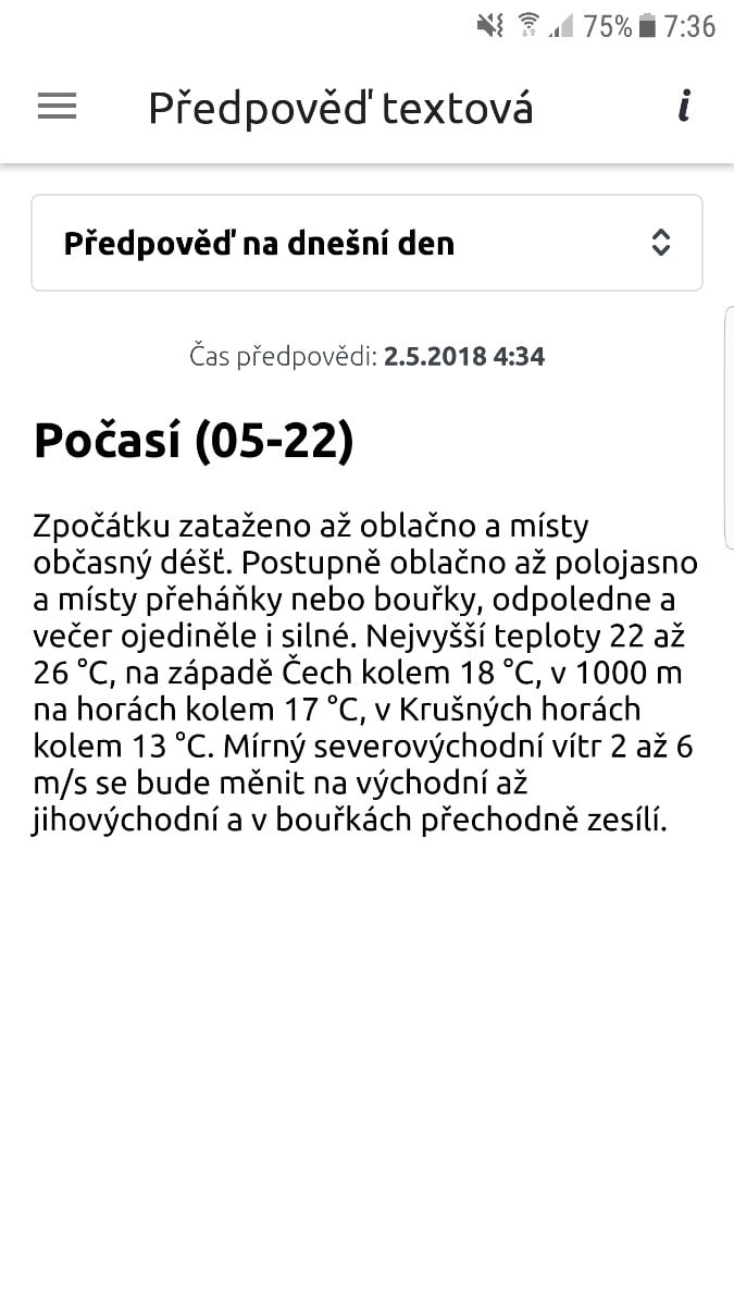 ČHMÚ má nové mobilní aplikace se stavem i předpovědí počasí