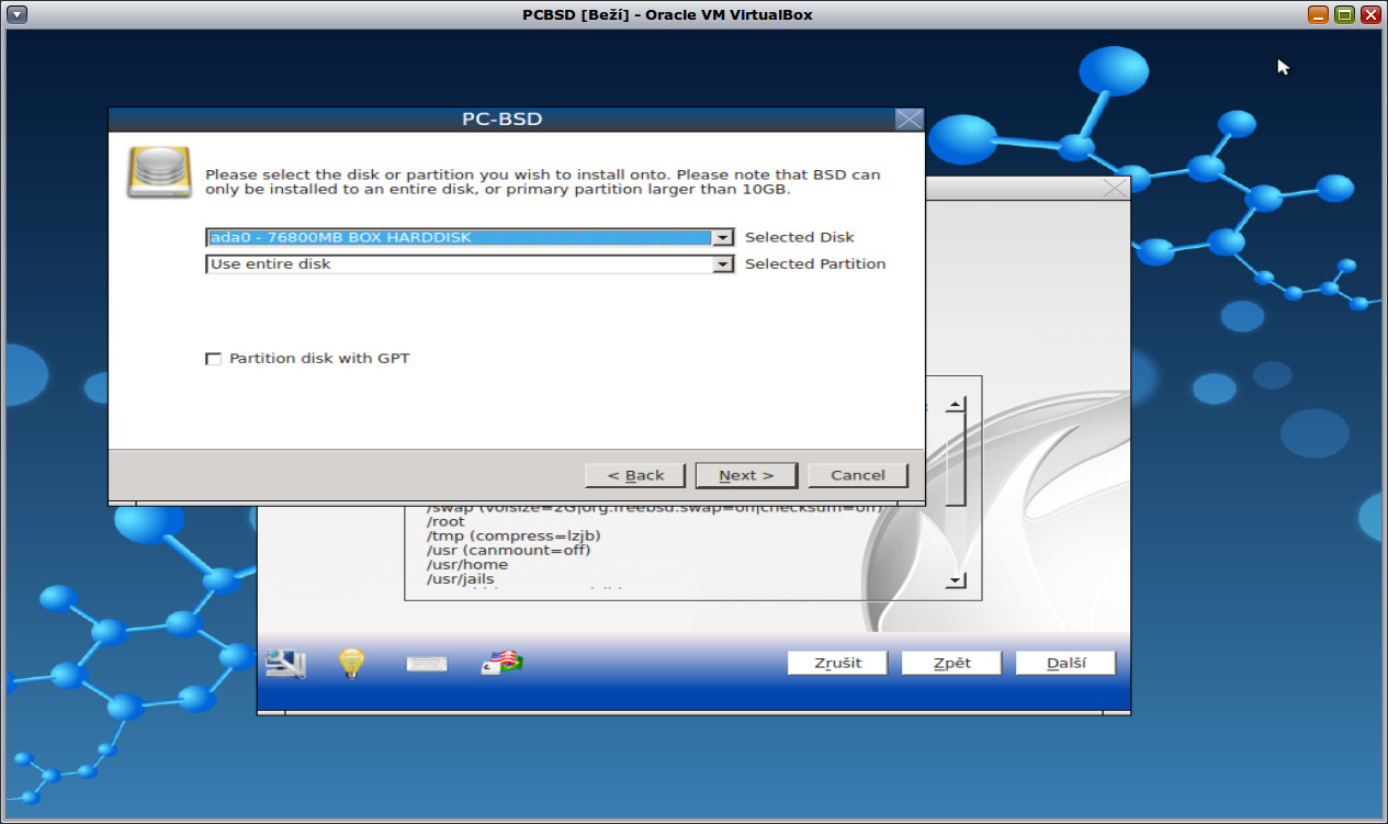 Instalace PC-BSD