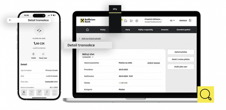 Raiffeisenbank - jak najít platby s kódem 6100
