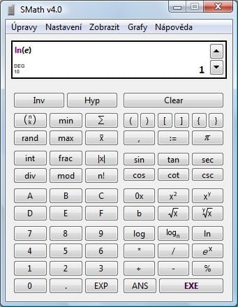 SMath - jednoduchý interface dohání velkým množstvím funkcí