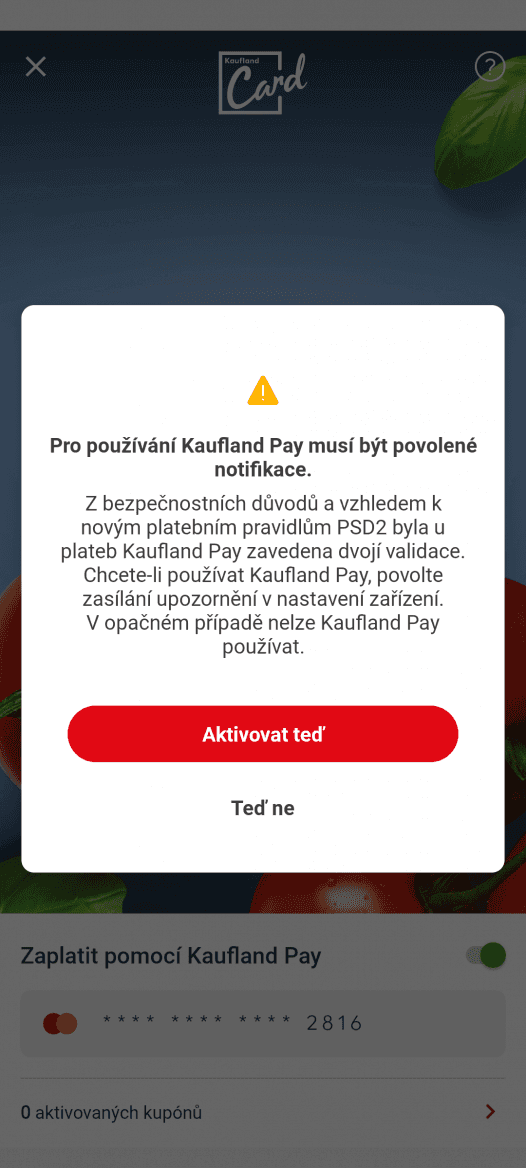 Platební služba Kaufland Pay. (26. 10. 2022)