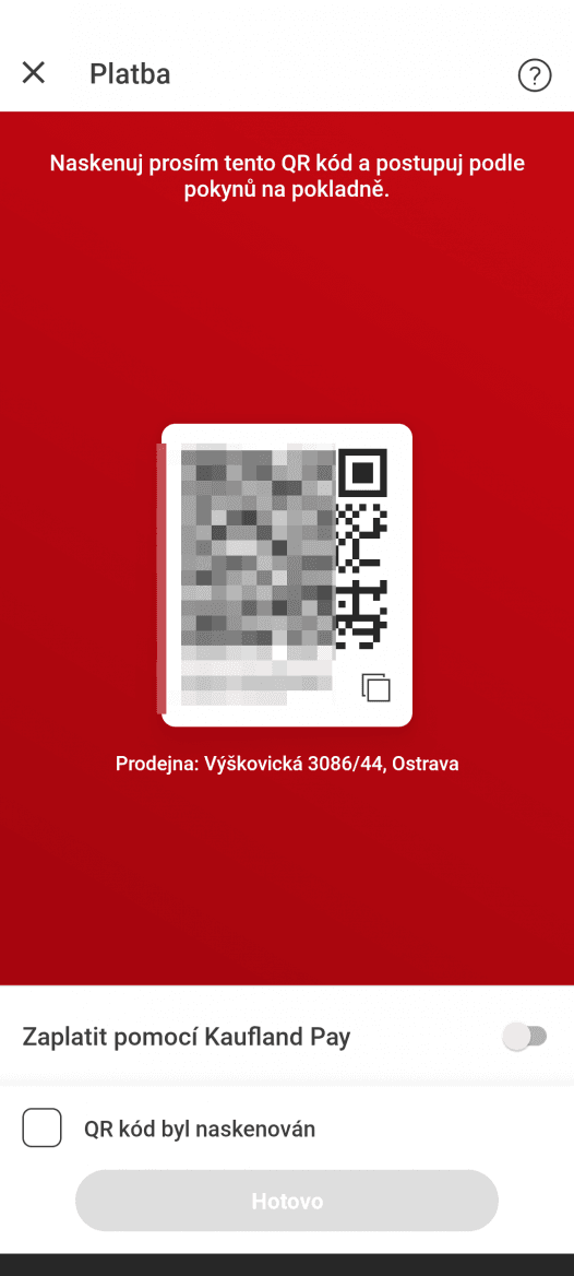 Platební služba Kaufland Pay. (26. 10. 2022)