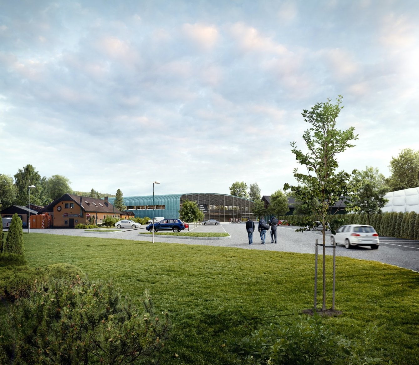 Plánovaný krytý hokejový stadion v Hluboké nad Vltavou