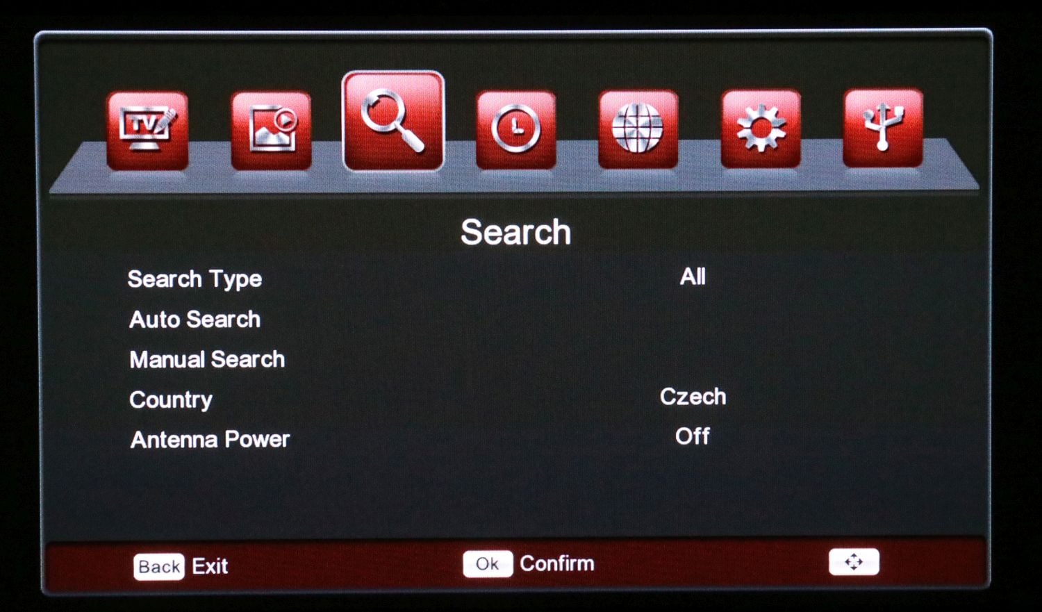 Ferguson Ariva T265 - menu nastavení