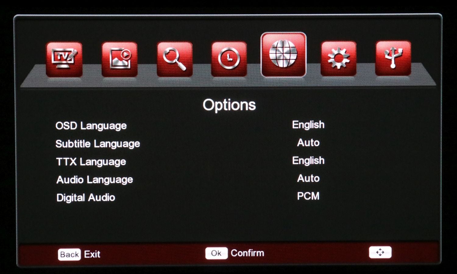Ferguson Ariva T265 - menu nastavení