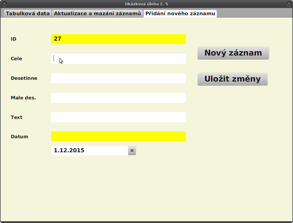 JavaFX: aktualizace a vkládání záznamů JOOQ