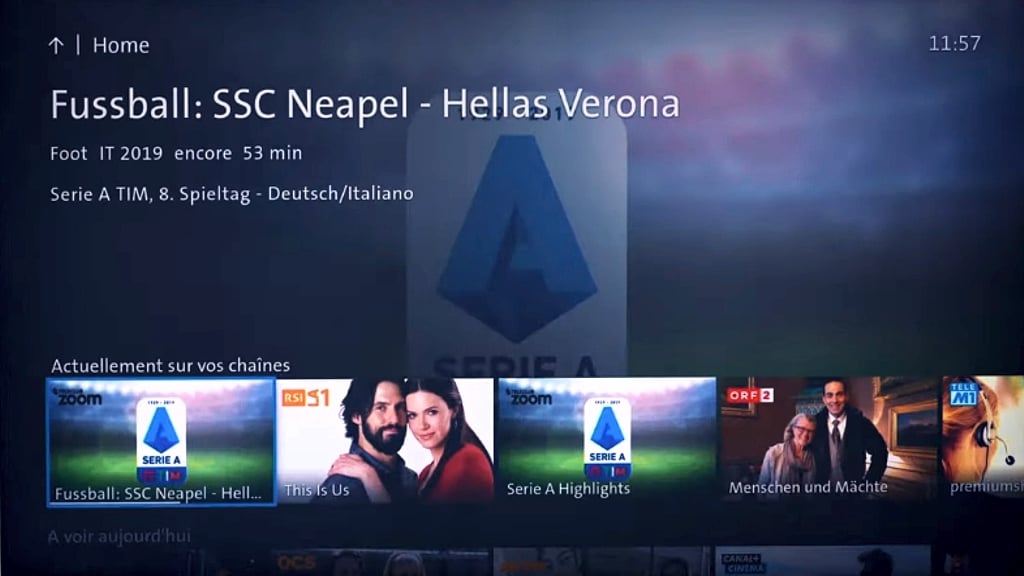 Swisscom TV - uživatelské prostředí