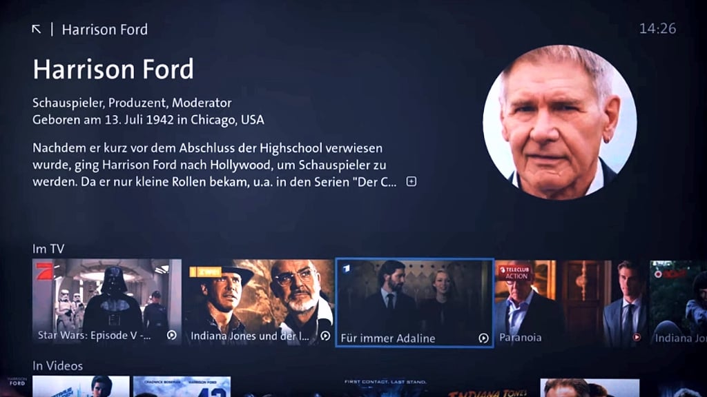 Swisscom TV - uživatelské prostředí
