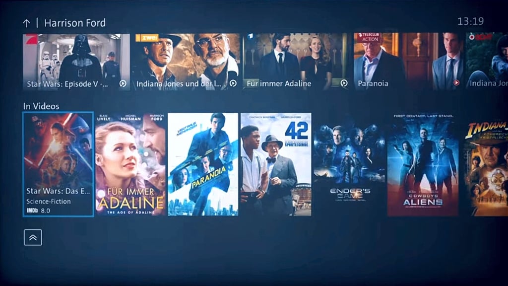 Swisscom TV - uživatelské prostředí