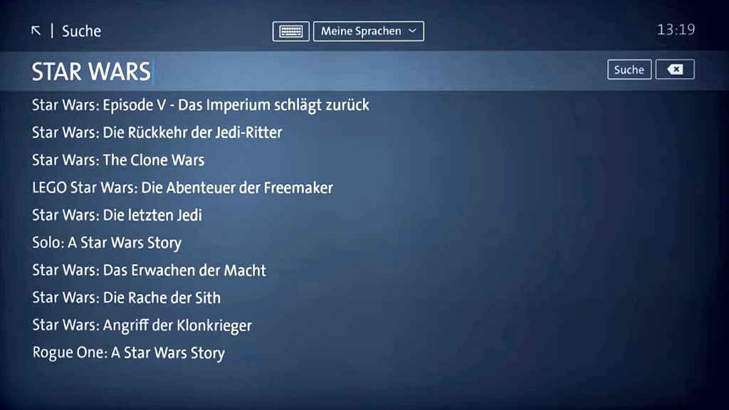 Swisscom TV - uživatelské prostředí