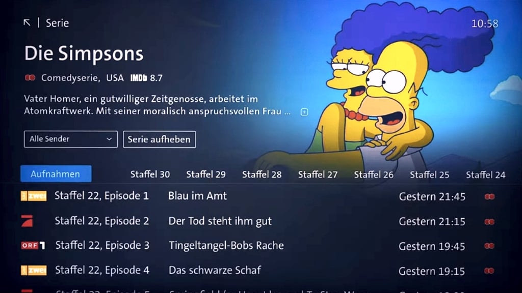 Swisscom TV - uživatelské prostředí