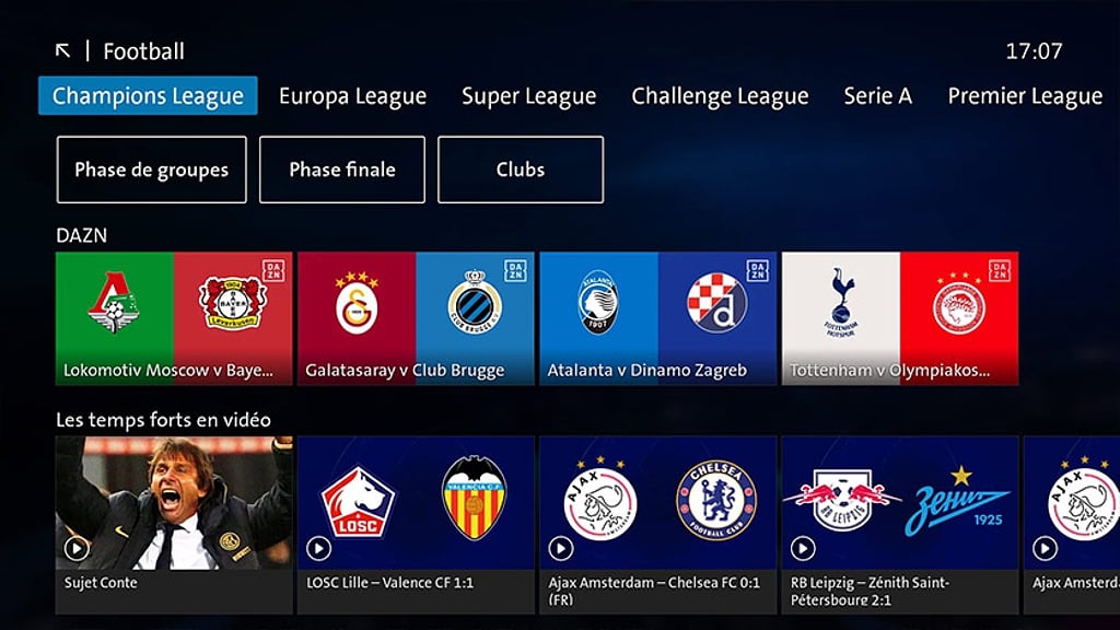 Swisscom TV - uživatelské prostředí