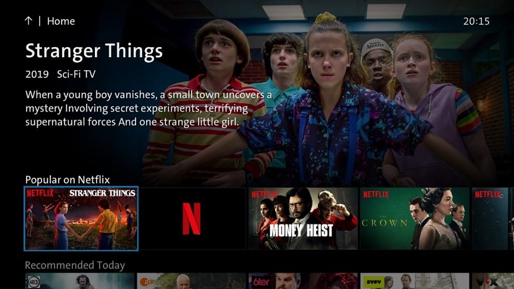 Swisscom TV - uživatelské prostředí