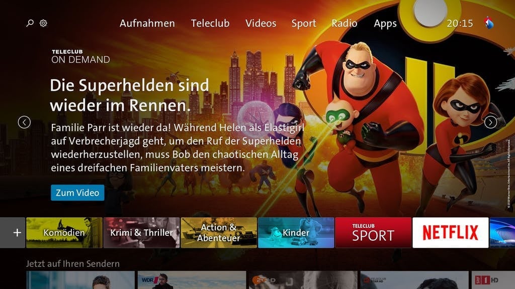 Swisscom TV - uživatelské prostředí