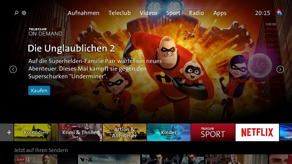 Swisscom TV - uživatelské prostředí