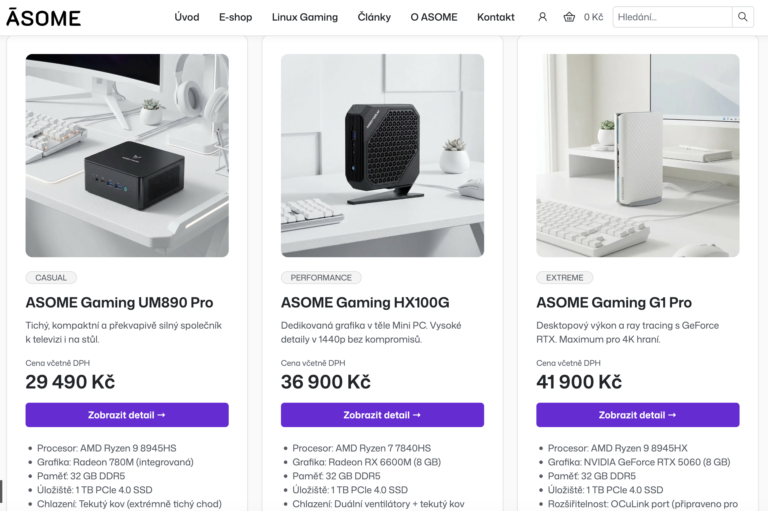Asome je jedinou značkou, která v Česku nabízí herní miniPC s Linuxem.