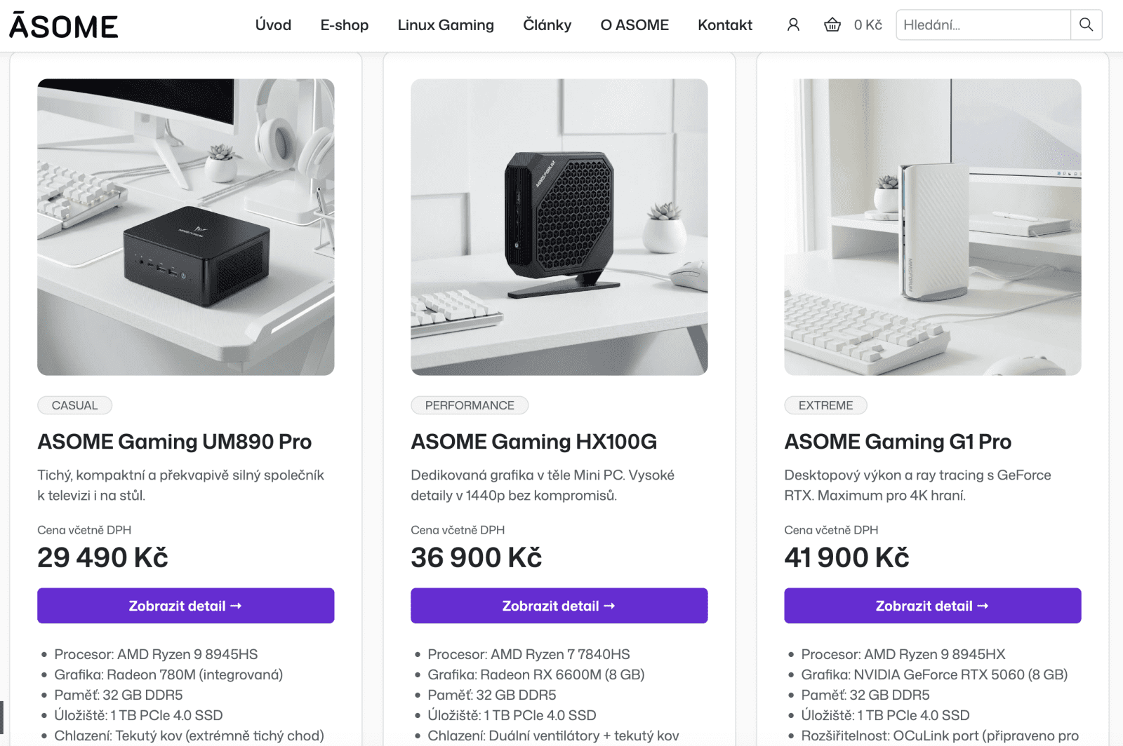 Asome je jedinou značkou, která v Česku nabízí herní miniPC s Linuxem.